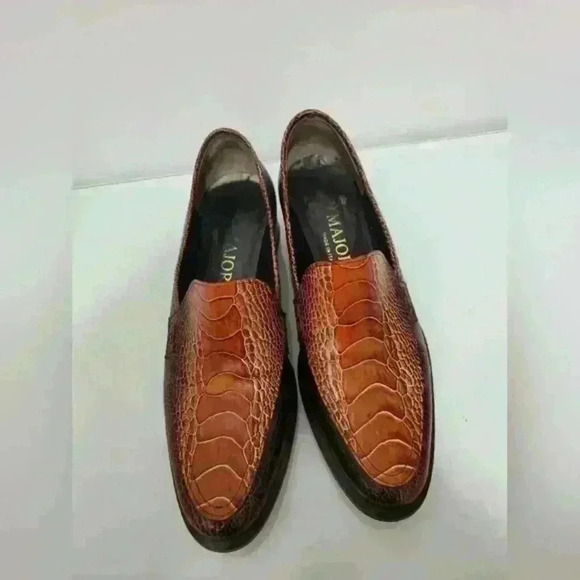 MAJORA  leather Italian mahogany croc loafers. Size 36 (5.5-6 US) - Picture 8 of 14